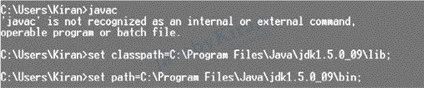set temporary path of java on command prompt