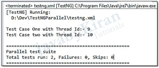 parallel tests using testng