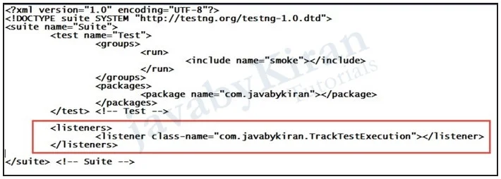 listeners in testng xml file