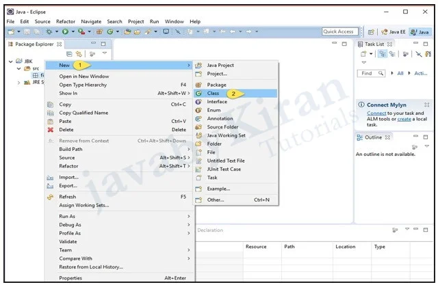 steps to create new project in eclipse