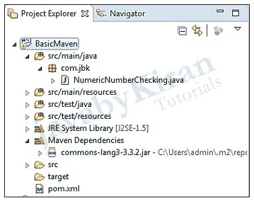 maven project explorer