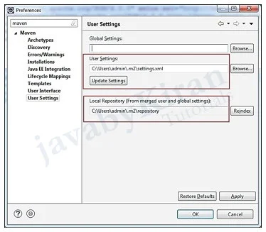 maven local repository in eclipse