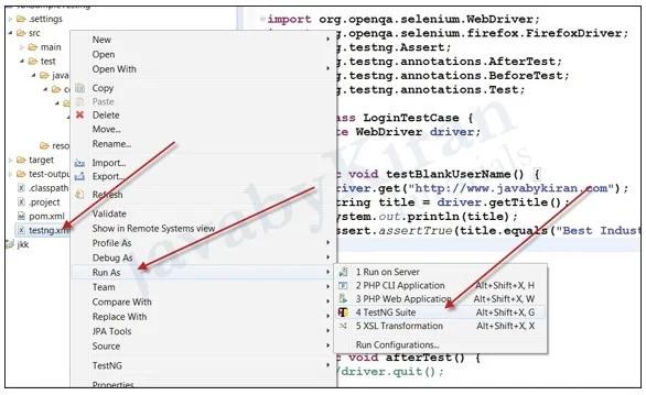 running test cases without maven integration