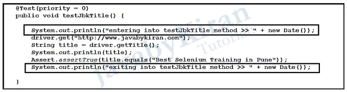 test case log example