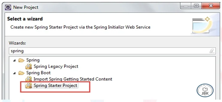 create Spring Starter Project via Spring Initializr Web Service