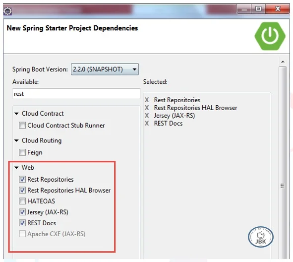 create Spring Starter Project via Spring Initializr Web Service