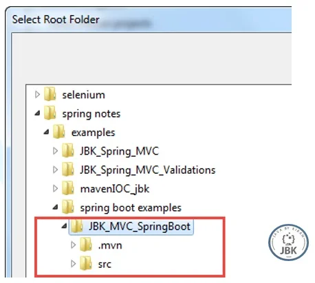 select root folder for mvc spring boot