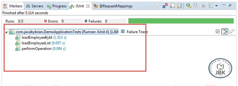 junit result window