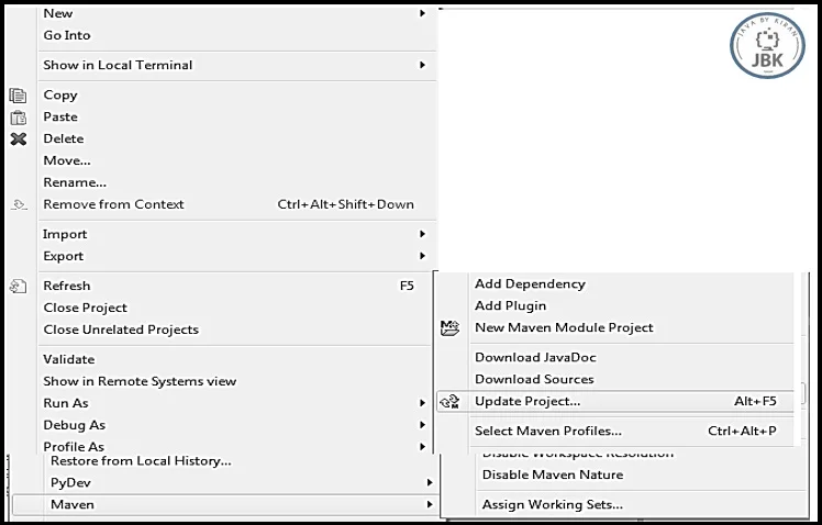 update maven project