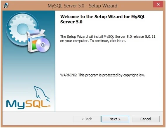 Double-click on MySQL Server 5.0 Setup