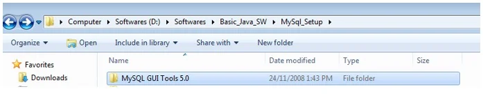 Copy MySQL GUI Tools 5.0 folder in your C drive