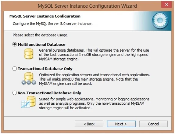 Select Multifunctional Database, Click on Next