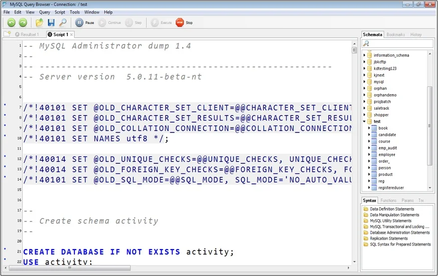 Now database will create with all table (with data)