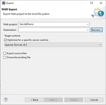 Create WAR File of Project in Eclipse